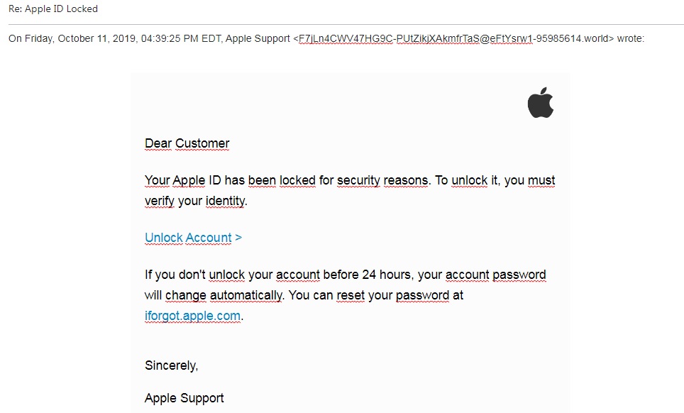 UoPZR phishing email